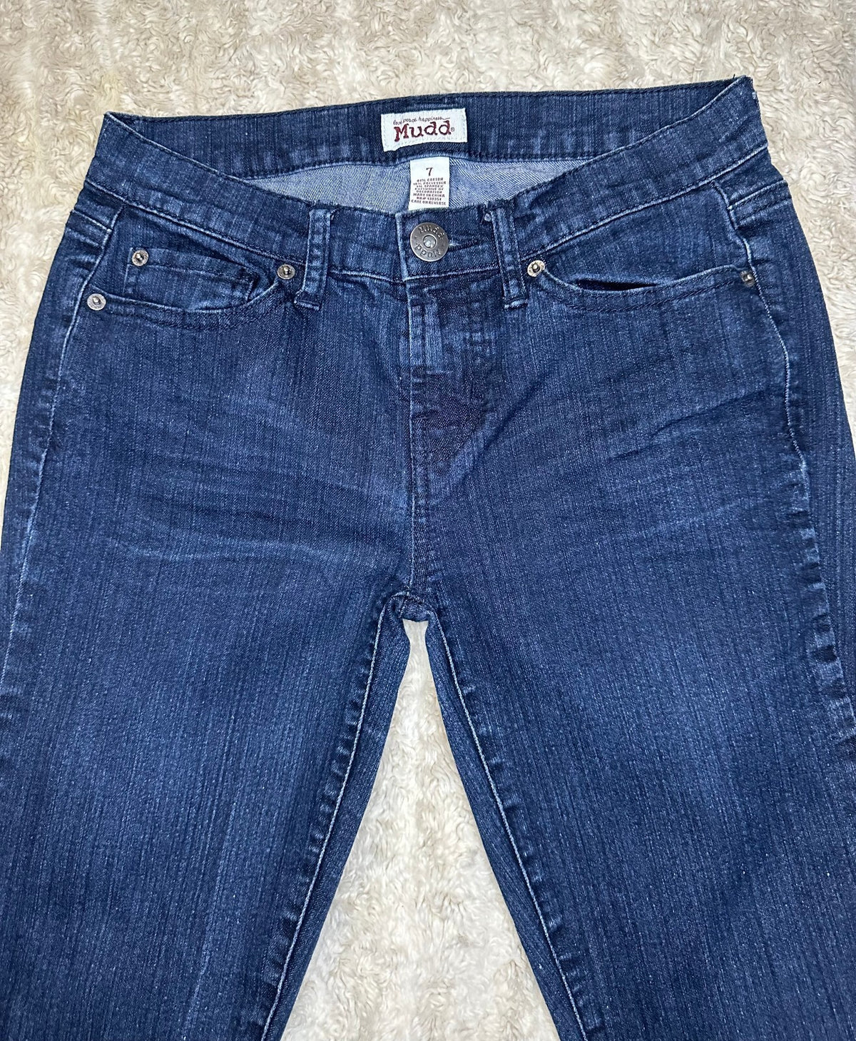 Mudd dark wash low-rise slim straight stretch denim jeans Size 7 Y2K 2000s