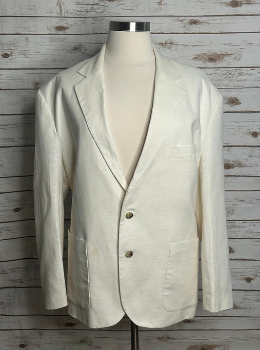 Tommy Hilfiger ivory linen cotton single-breasted sports coat blazer XL classic