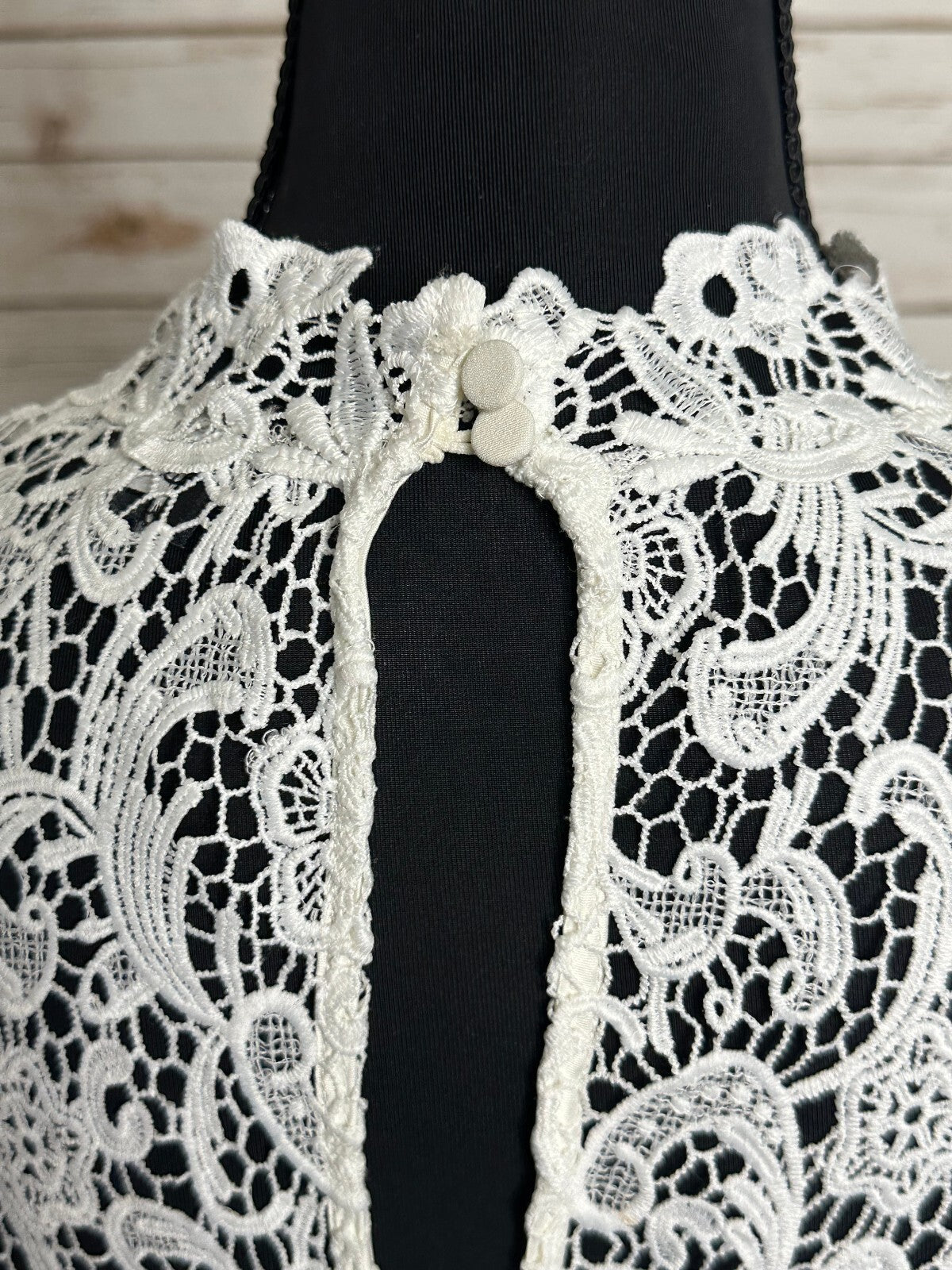 Bardot X REVOLVE Sansa white mock neck lace flared sleeve top Size 4 coquette