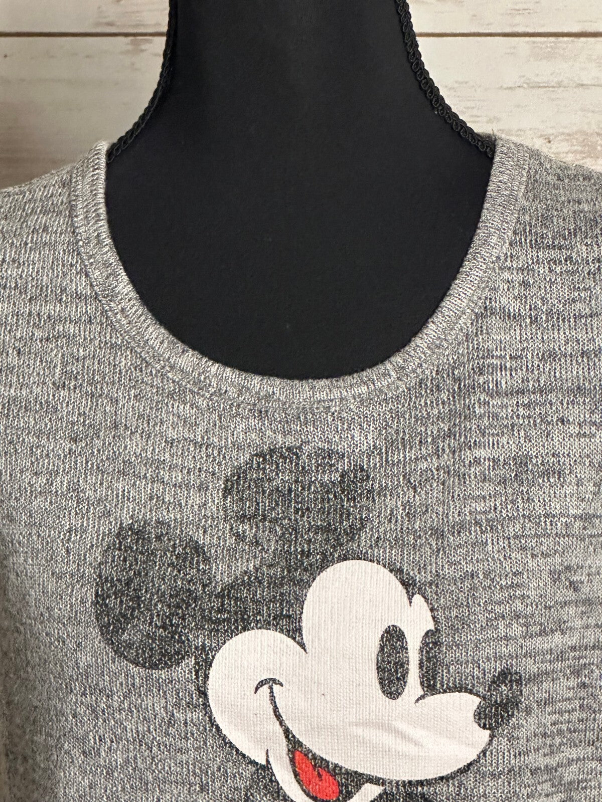 Disney Mickey Mouse grey heathered sleeveless graphic knit tank top Size Small