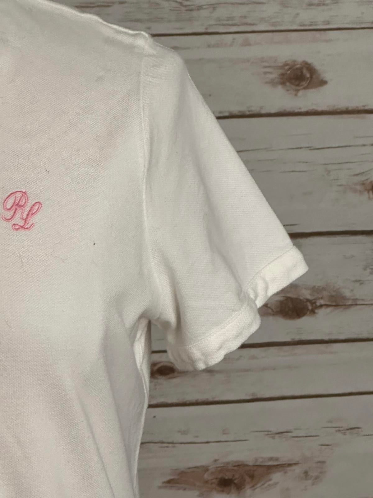 Vtg Polo Jeans Co white cotton short-sleeve ruffled collar polo shirt Size XL