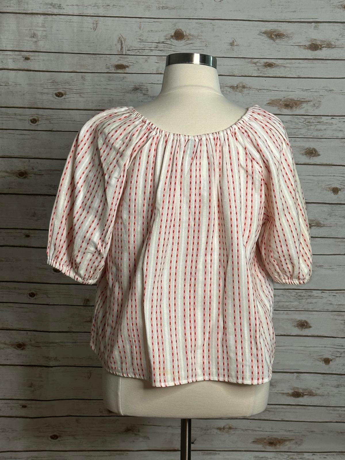 Universal Thread white and red cotton embroidered off-shoulder top Size XL