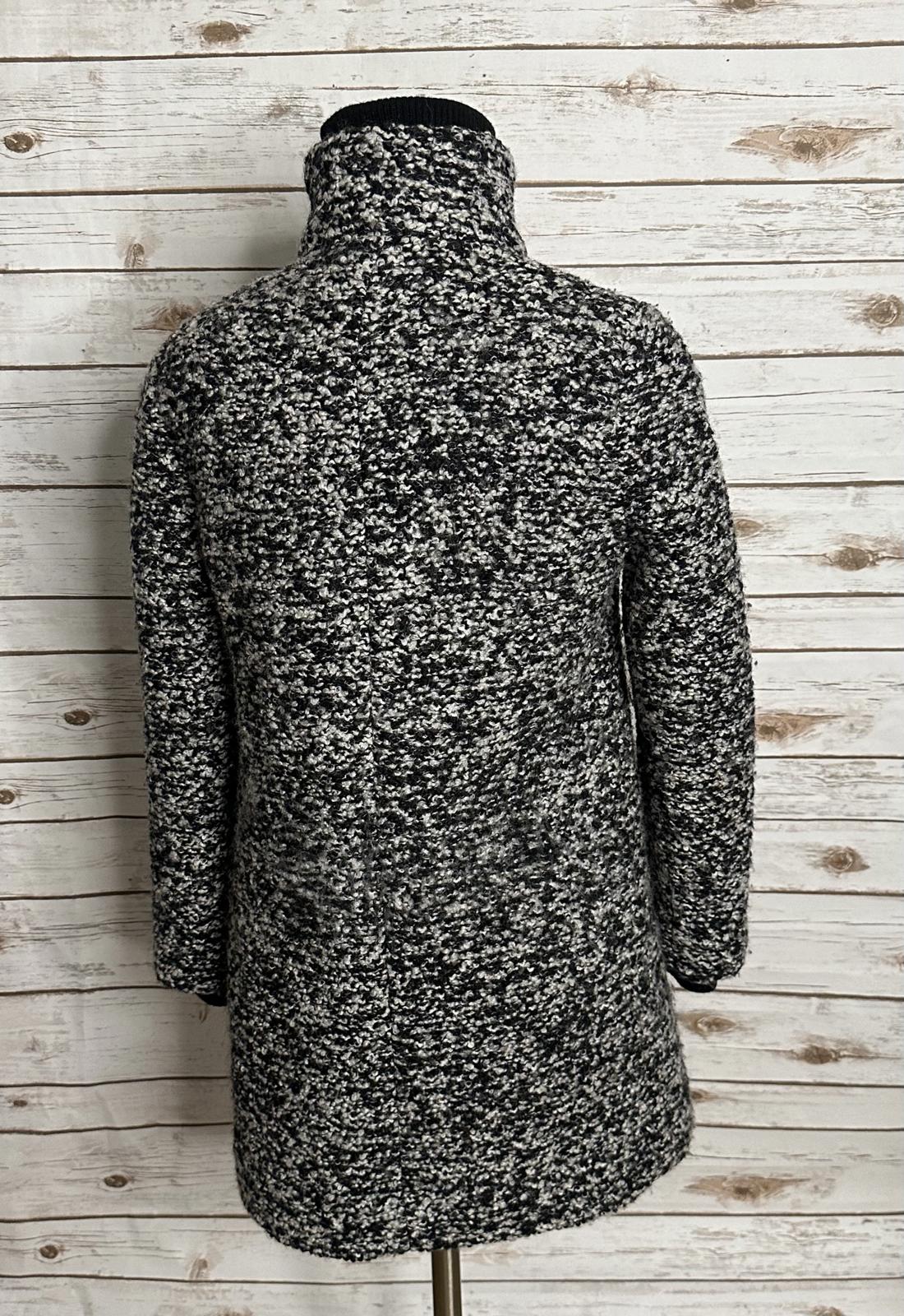 J.Crew black/white Italian wool speckled boucle Lodge coat Size 00P