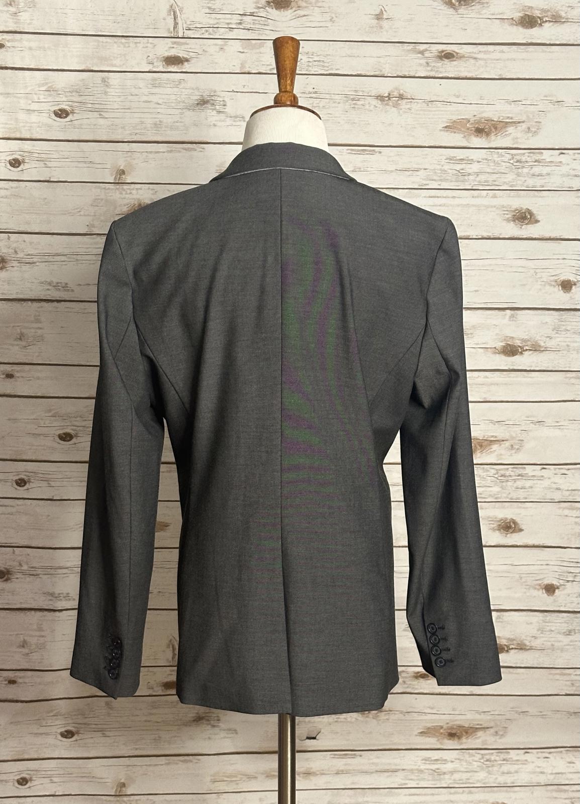 Ann Taylor corpcore businesswear office chic grey single-breasted blazer Size 12