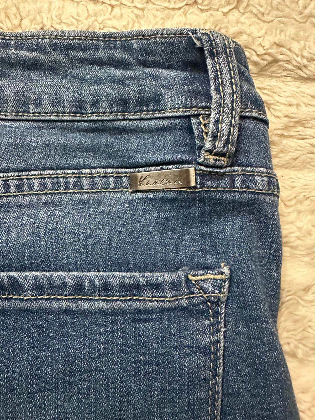 KanCan medium wash high-rise button fly cropped jeans Size 31