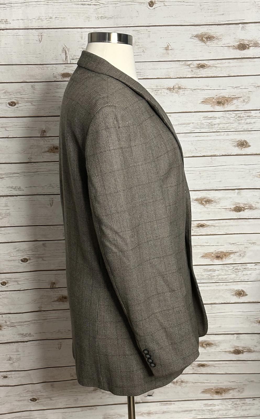 Oscar de la Renta wool/cashmere plaid single-breasted sportscoat/blazer Size 44L