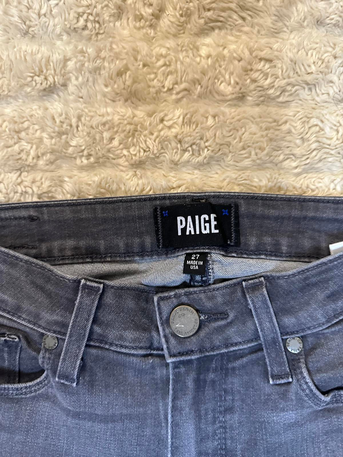 Paige gray 'Verdugo Ankle' skinny denim jeans Size 27