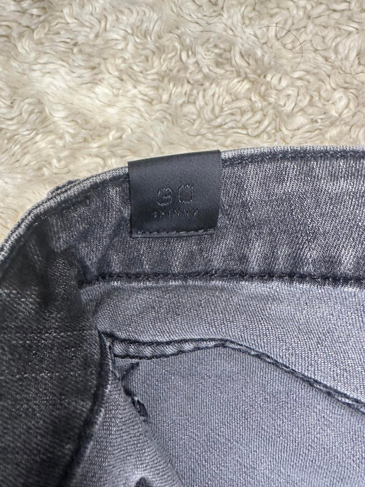 Vince mid-grey moto-style denim skinny jeans Size 30