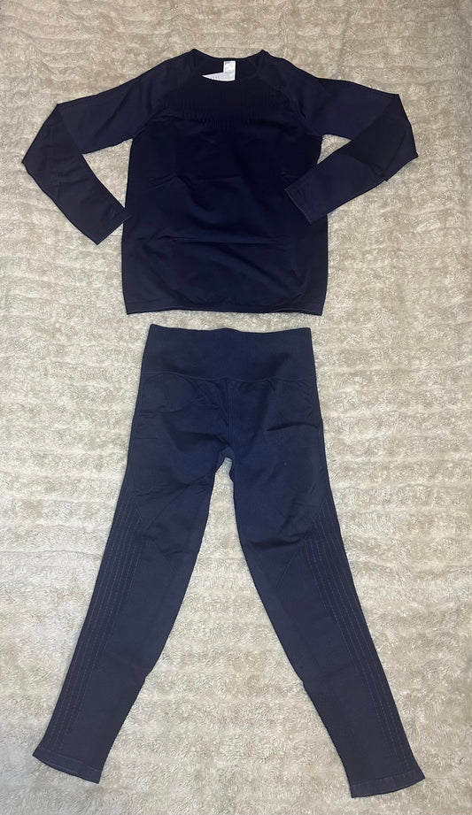 Fabletics Sync seamless top and high-waisted perforated leggings set Size Medium