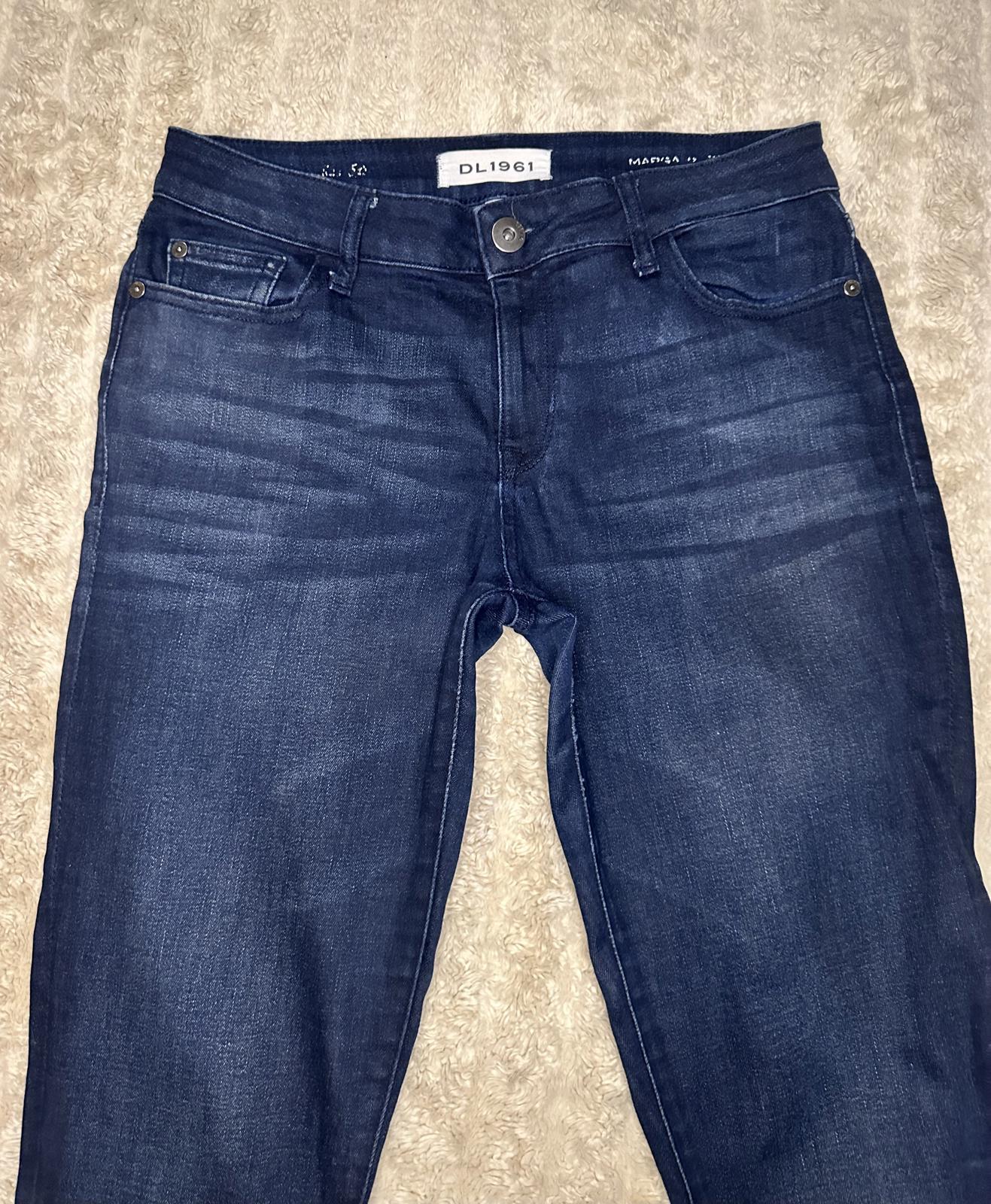 DL1961 classic dark wash Margaux Instasculpt ankle skinny jeans Size 28