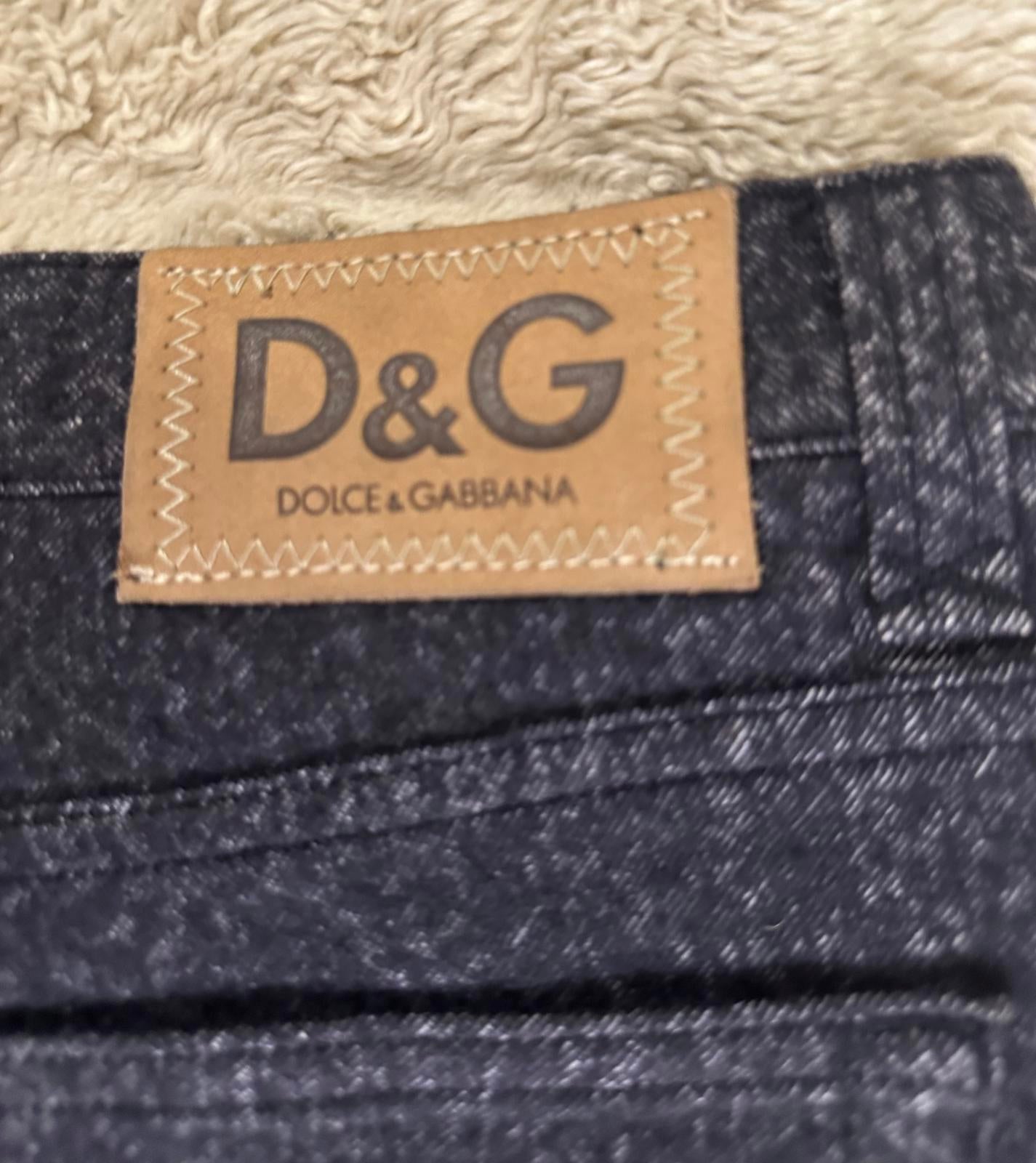 D&G Dolce&Gabbana gray cotton/wool mid-rise straight leg jeans IT 42/US 32
