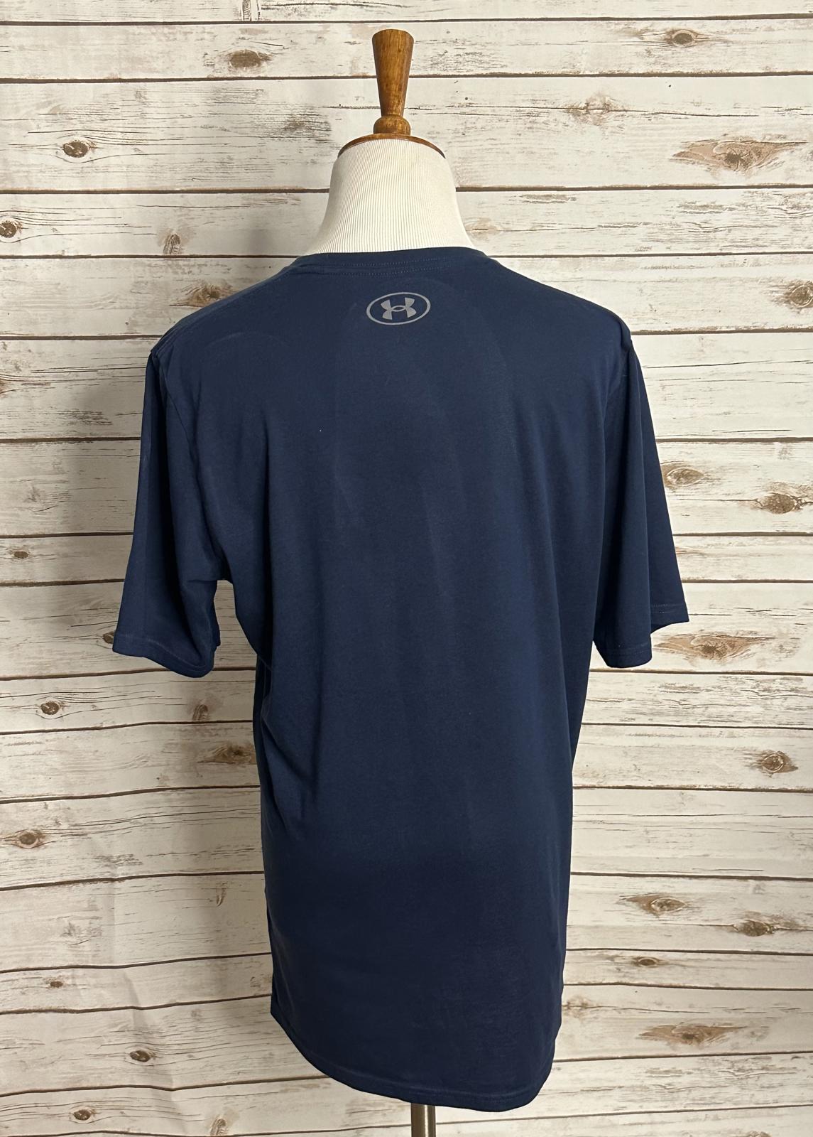 Under Armour Heatgear activewear navy cotton short sleeve t-shirt Size Large
