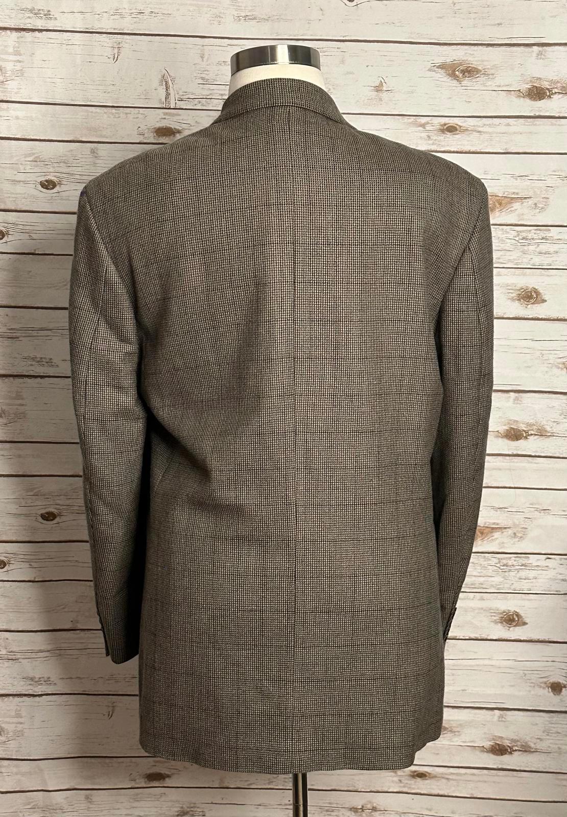Oscar de la Renta wool/cashmere plaid single-breasted sportscoat/blazer Size 44L