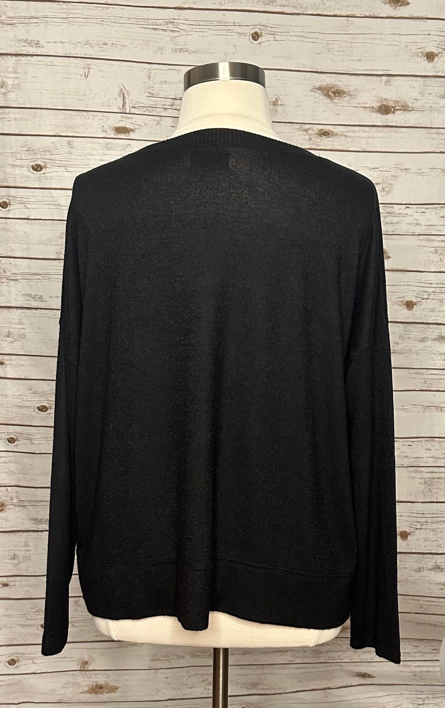 Lucky Brand black crewneck lightweight pullover sweater Size XXL