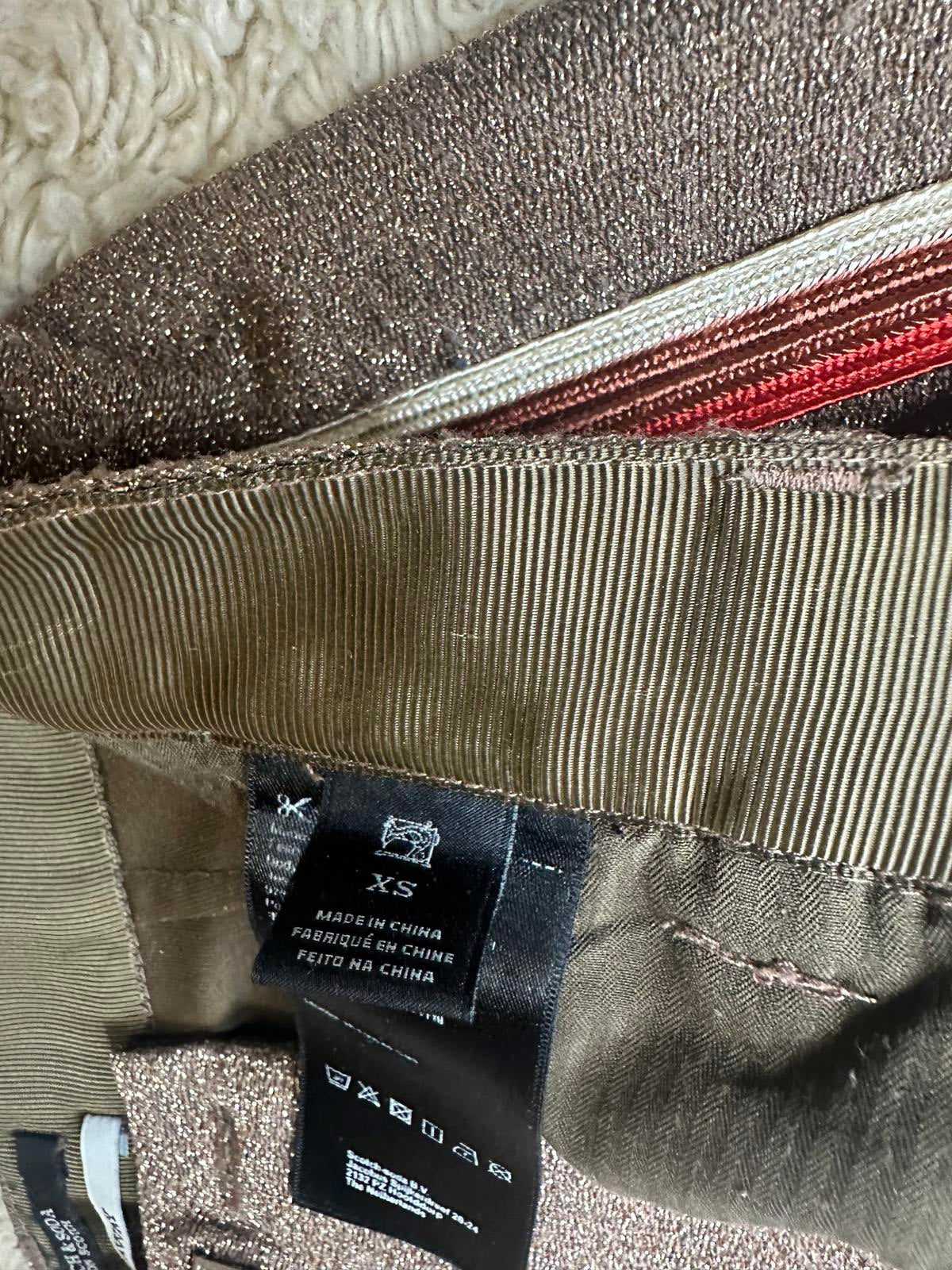 Scotch & Soda gold metallic Lurex tailored pants Size XS