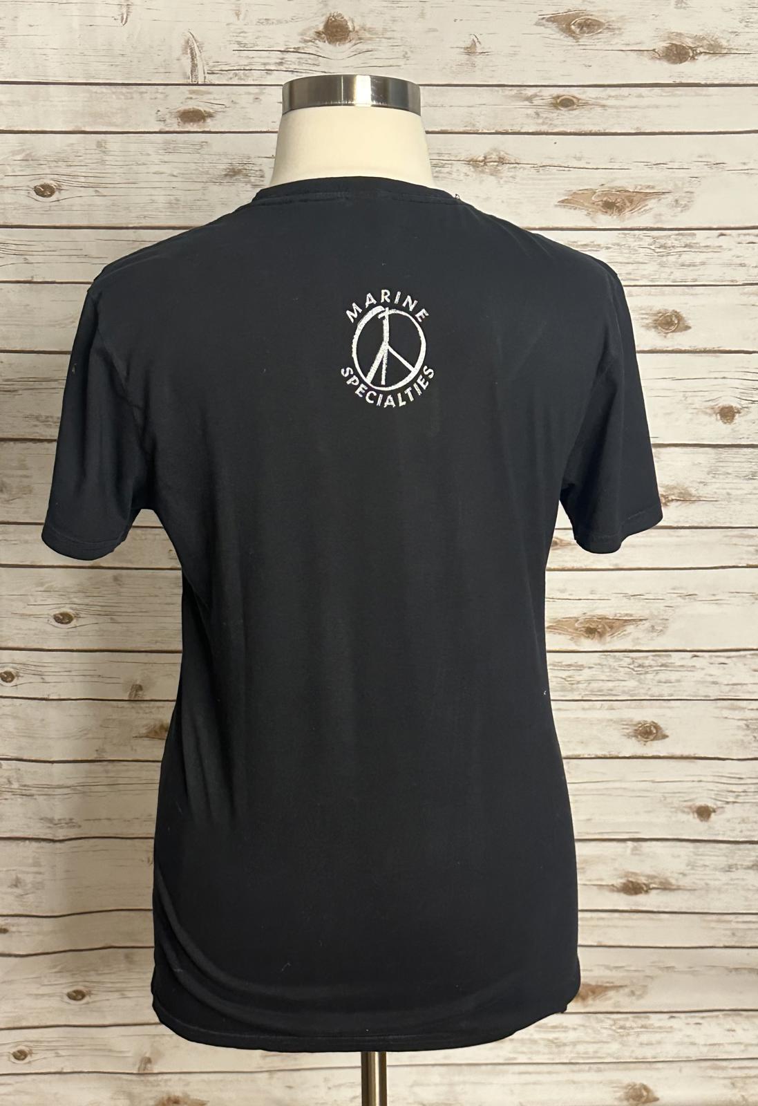 BDG Marine Specialties black/white peace sign cotton graphic t-shirt Size Large