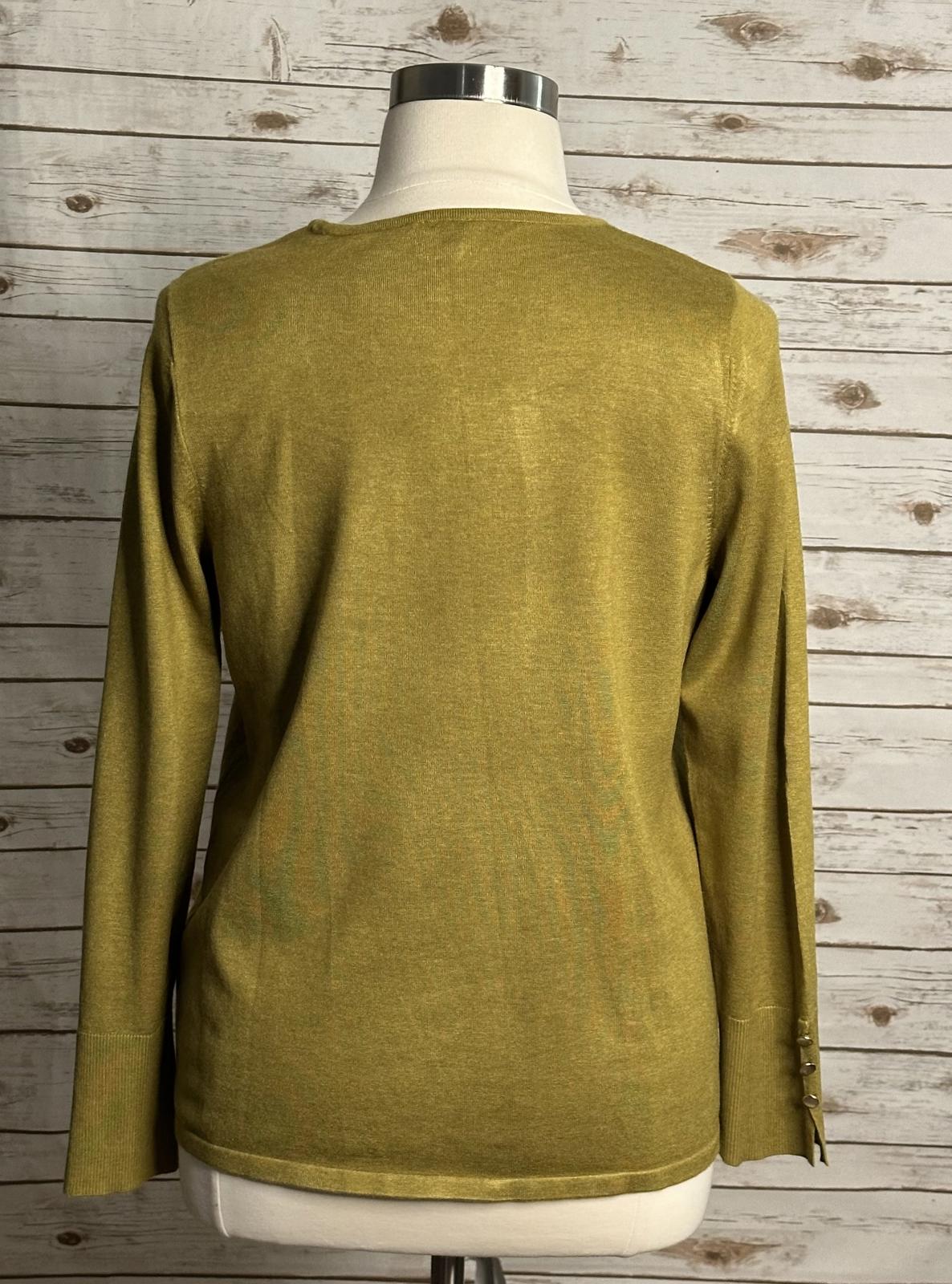 Chico's yellow-green crew neck long sleeve pullover sweater Size 3/XL/16