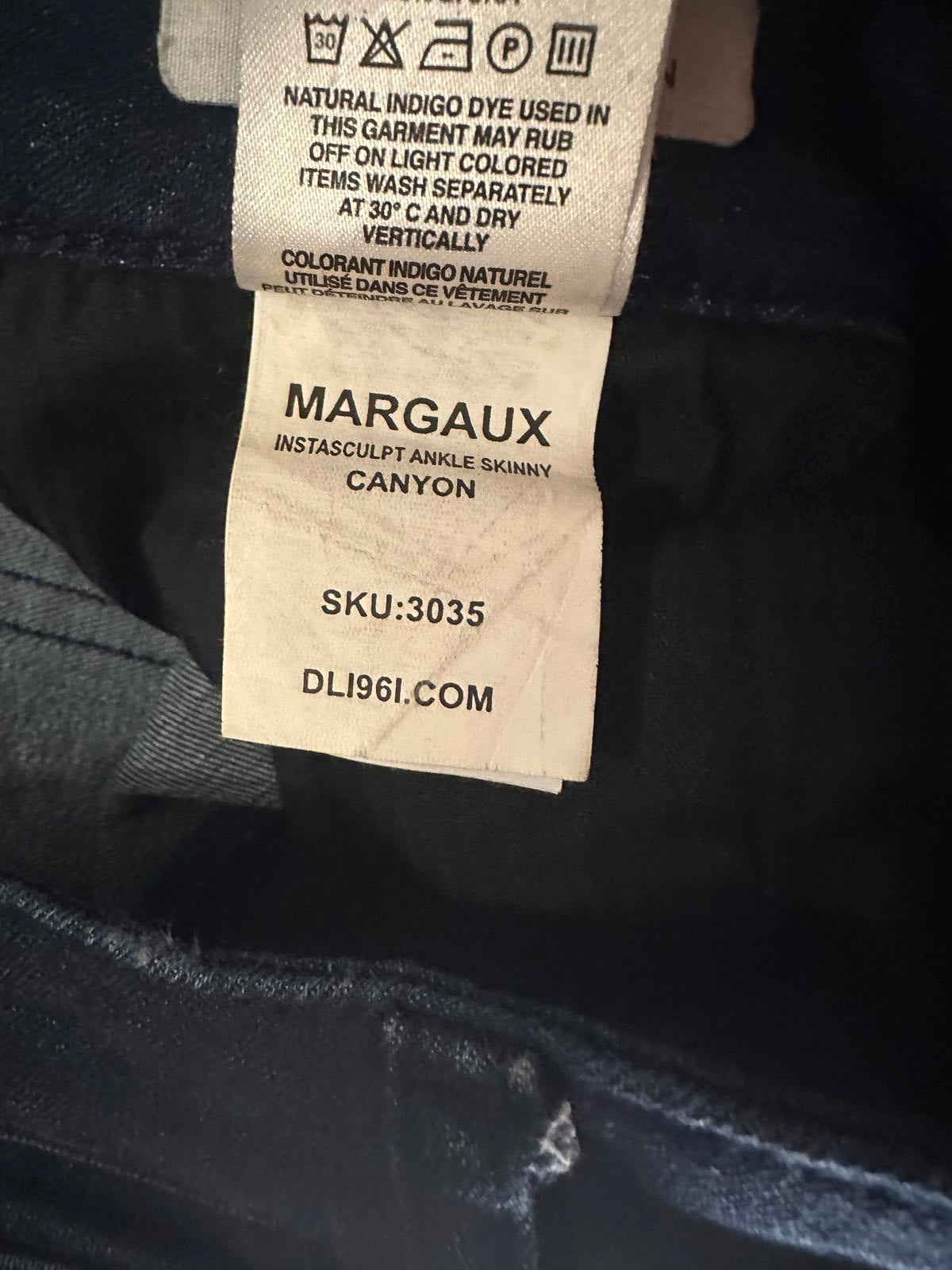 DL1961 classic dark wash Margaux Instasculpt ankle skinny jeans Size 28