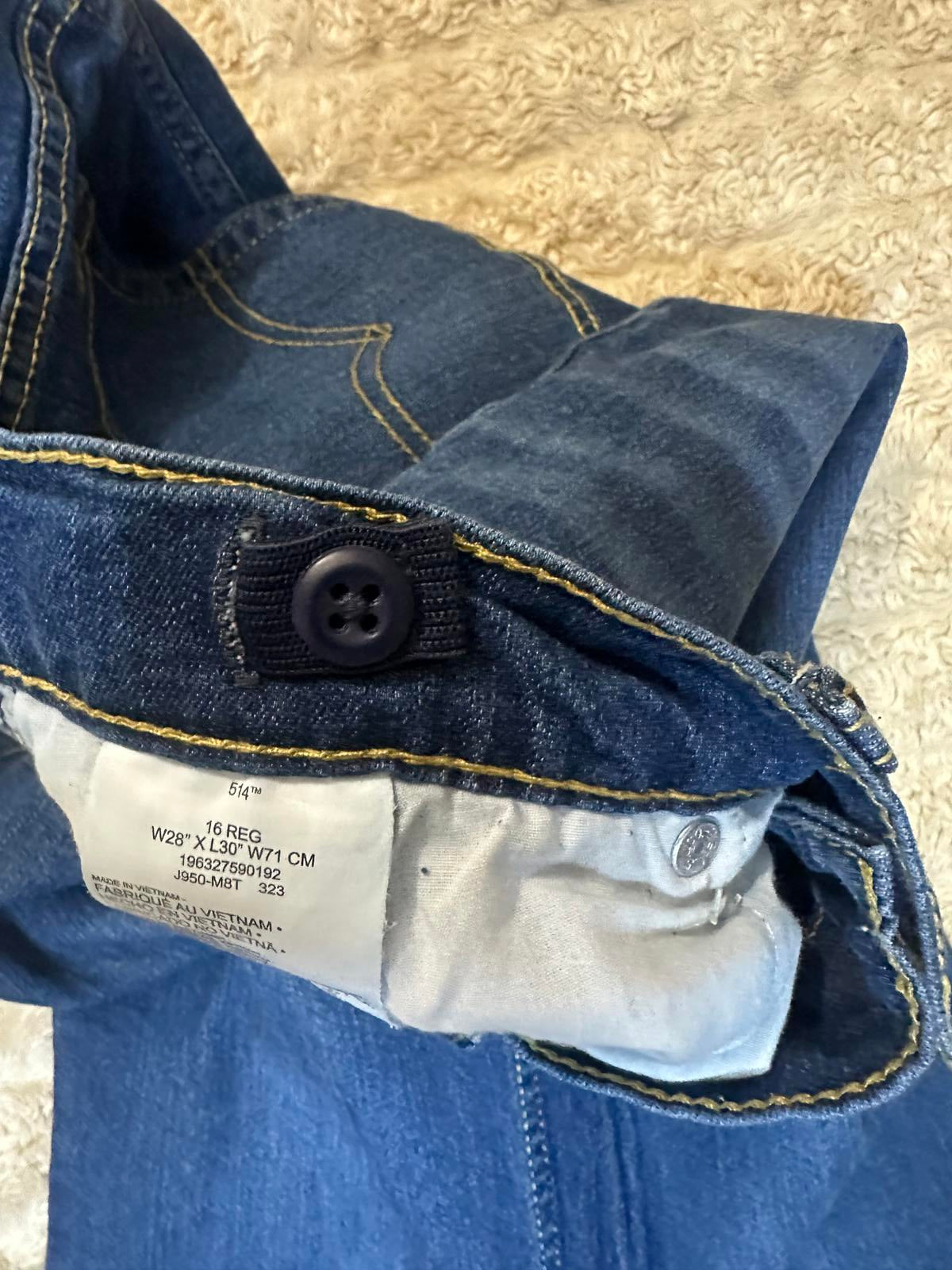 Levi's 514 Performance Straight medium wash denim jeans Size 16 Reg (28x30)