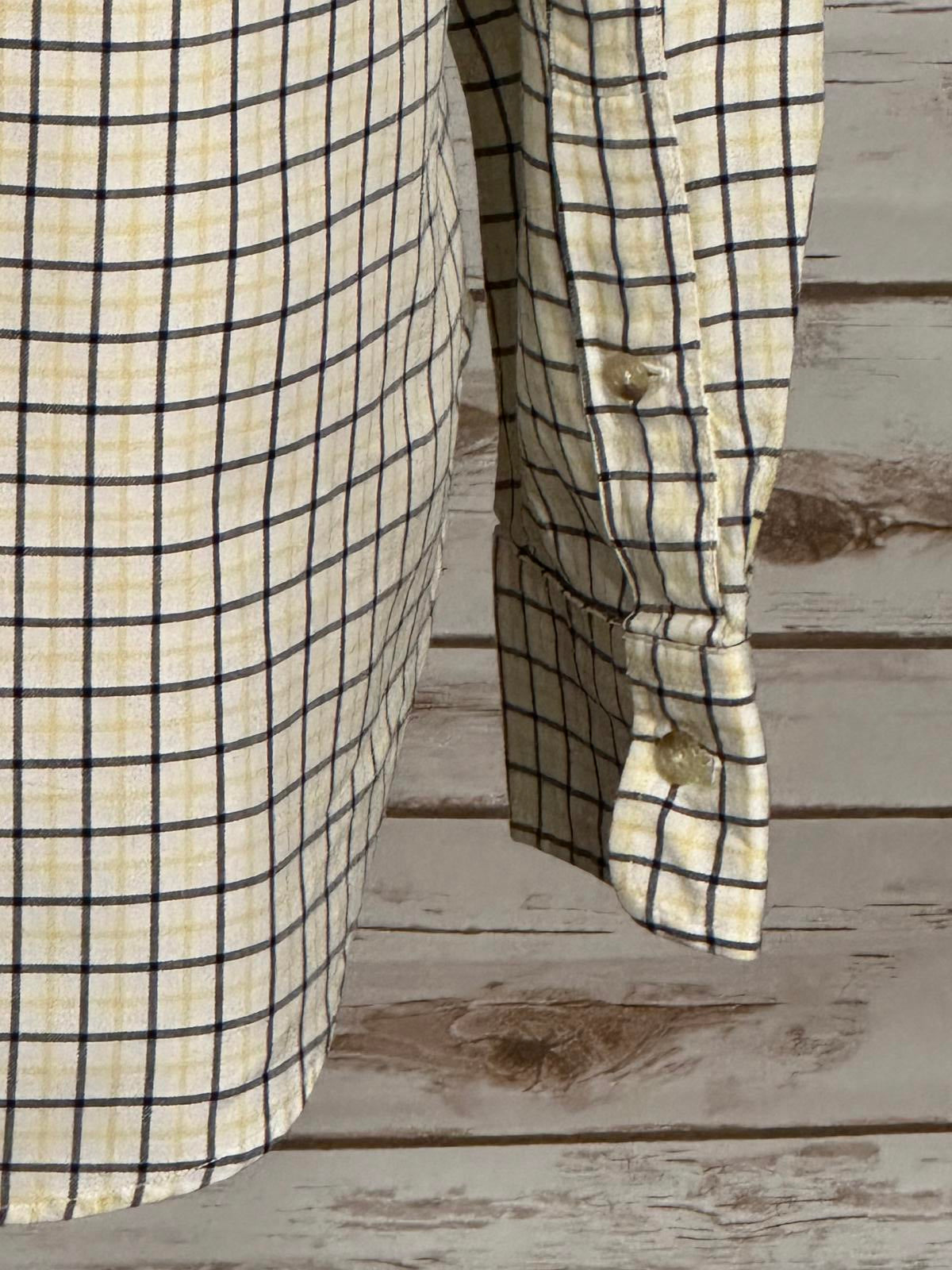 Polo by Ralph Lauren cotton white/navy/yellow plaid button-up shirt Size XL