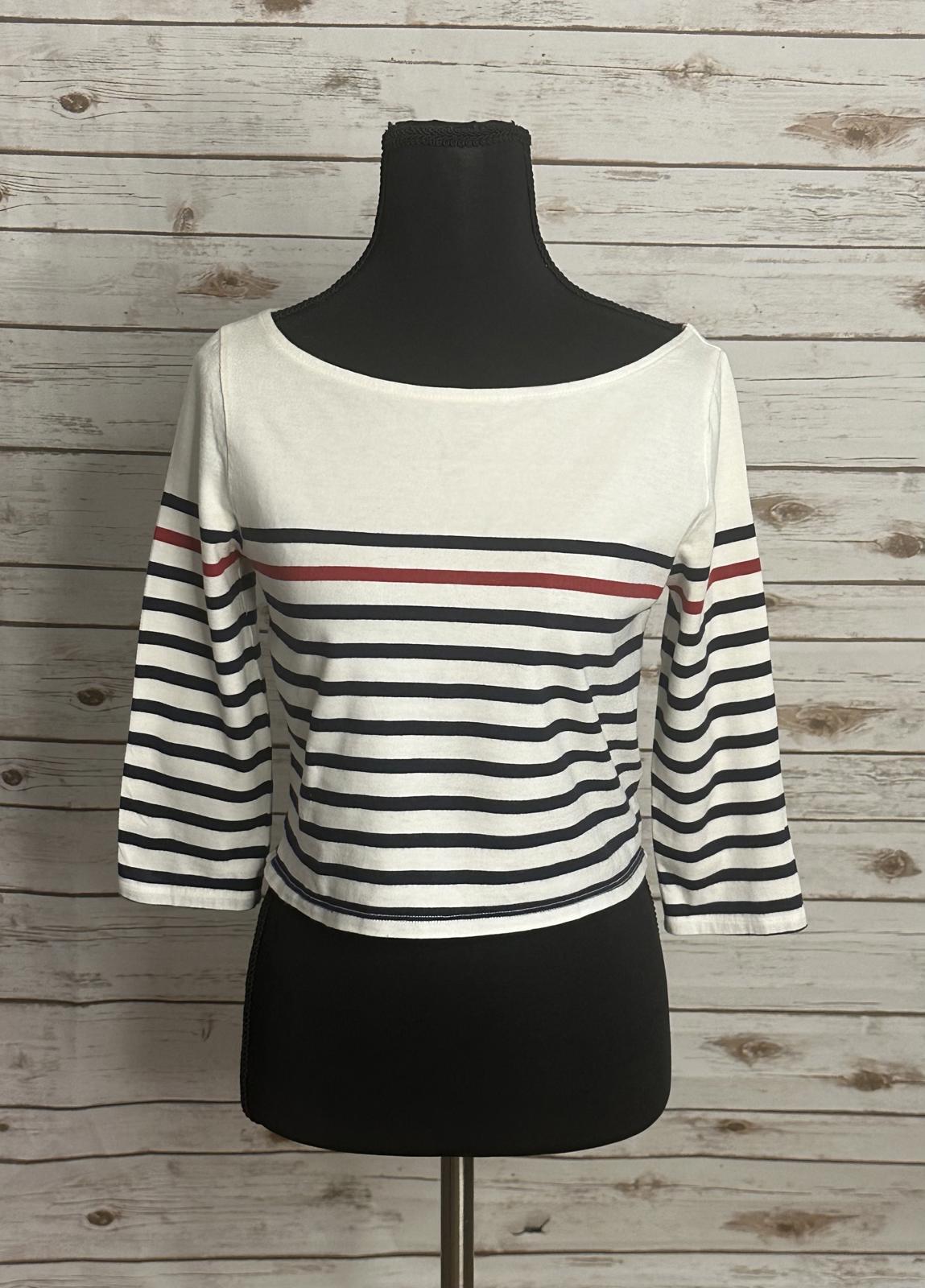 Urban Outfitters BDG nautical cotton white/navy/red striped crop top Size Small