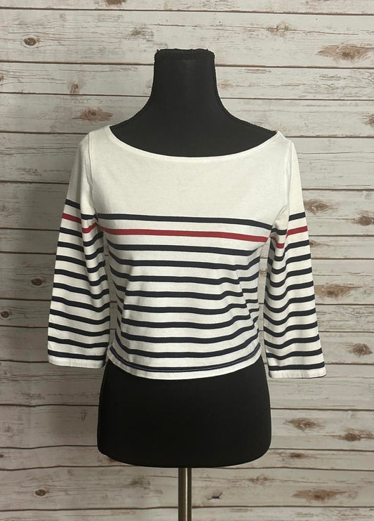 Urban Outfitters BDG nautical cotton white/navy/red striped crop top Size Small