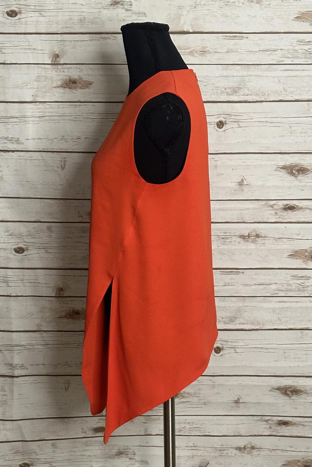 Babaton Aritzia red orange Hopkins tie-front sleeveless blouse Size XS